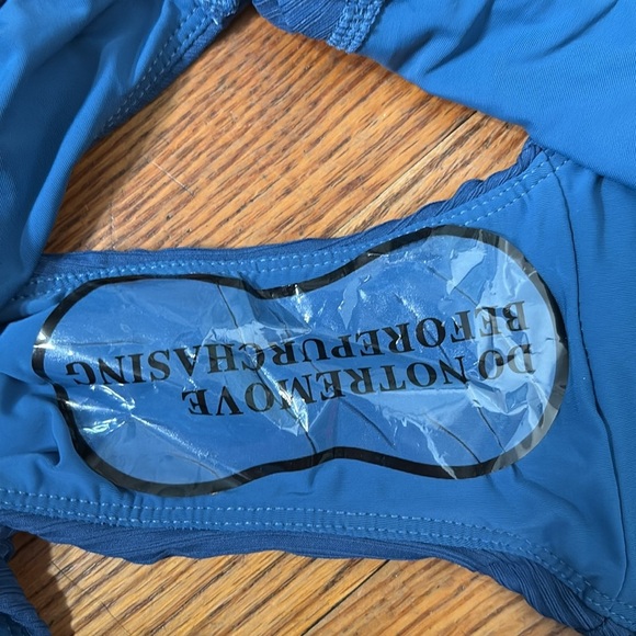 Andie Bonita Bikini Set Ribbed Bijou Blue size Small NWOT - Picture 3 of 11